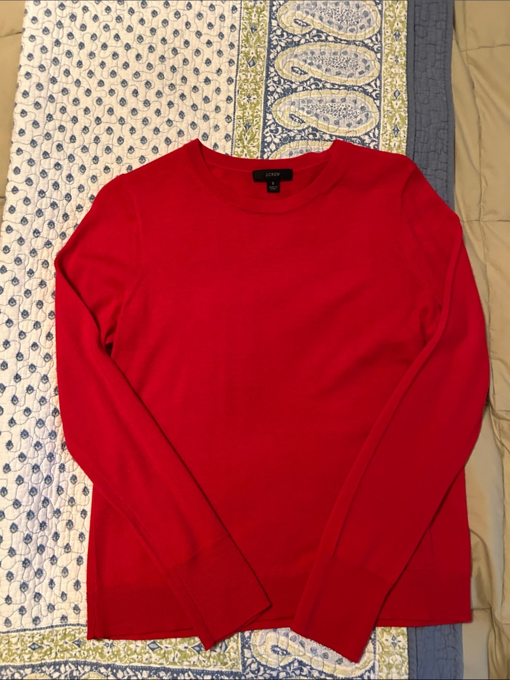 J. Crew Red Crewneck Sweater - Classic Knit